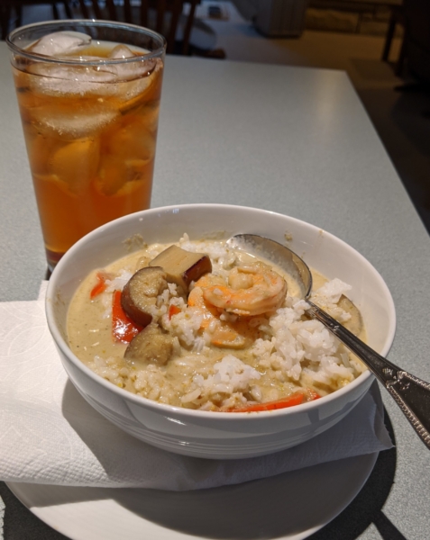 Thai green curry with shrimp, April, 22, 2020